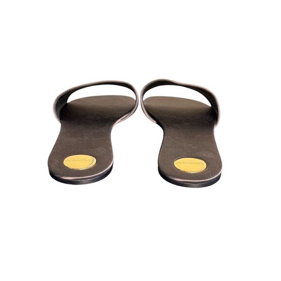 Saint Laurent NIB Carlyle Satin Flat Slide Sandals in Roast Brown Size 41 - Picture 12 of 13